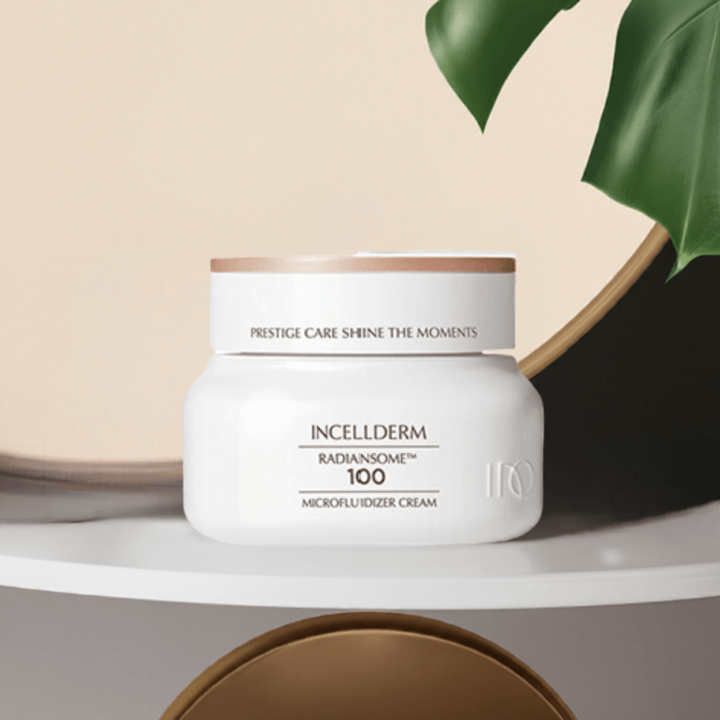 RADIANSOME 100 Microfluidizer Cream on a shelf, enhancing skin elasticity and hydration for all skin types.