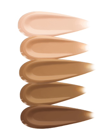 Swatches of different shades of foundation, showcasing a range from light to deep for a perfect match.