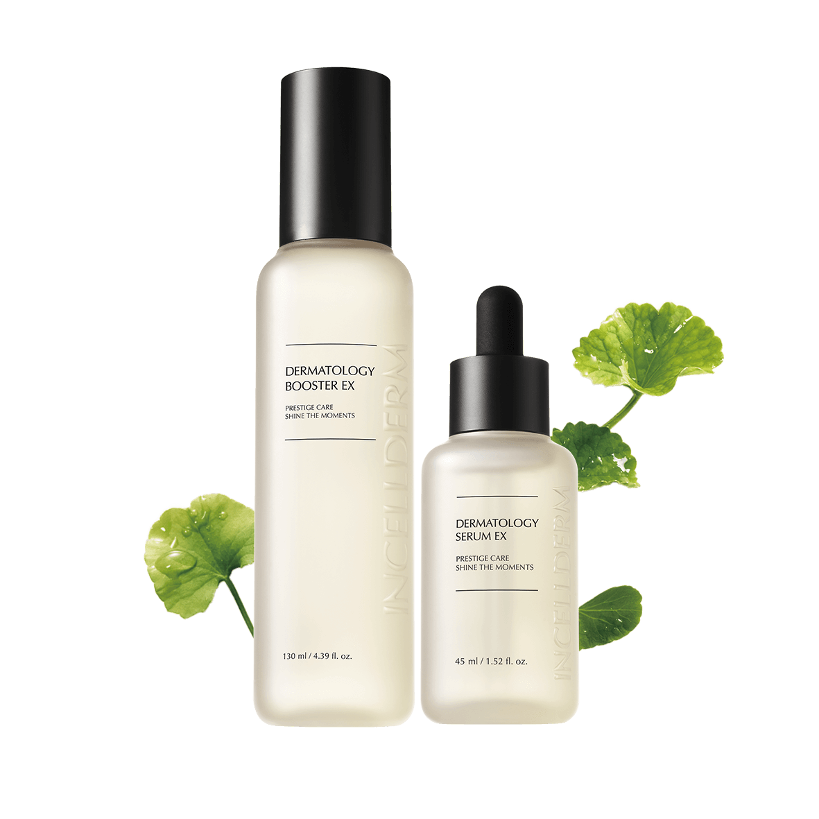 Riman Incellderm Dermatology Booster EX and Serum EX for radiant skincare and hydration.