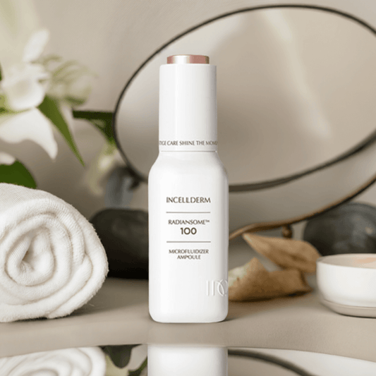 RADIANSOME 100 Microfluidizer Ampoule for quick absorption and anti-aging benefits with ultra-hydrating liposome formula.