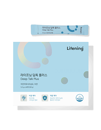 Deep Talk Plus product box and sachet, offering detox benefits and supporting gut health with dietary fiber.