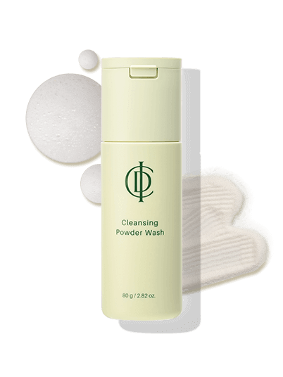 Riman ICD Cleansing Powder Wash in green packaging with foam, perfect for double-cleansing and hydrating your skin.