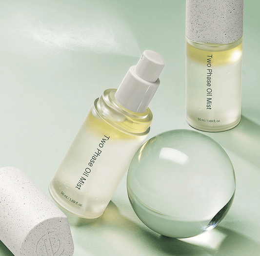 Riman ICD Two Phase Oil Mist with nourishing oils for bright, dewy skin and quick absorbing hydration.