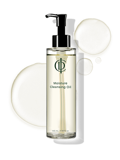 Riman ICD Moisture Cleansing Oil bottle with pump; rich, natural cleansing oil for smooth, luminous skin.
