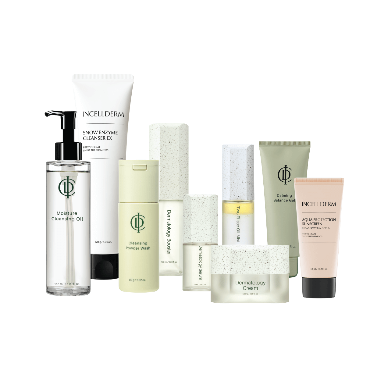 Riman ICD Expert Ritual Set with nine skincare products for cleansing, hydrating, and nourishing the face.