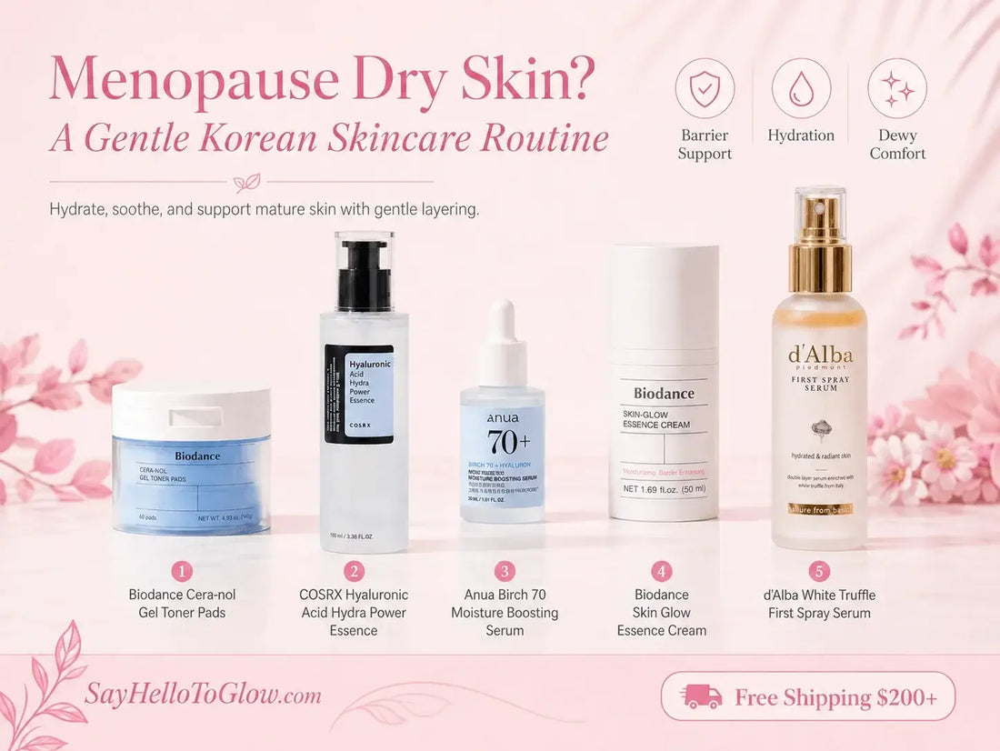 Menopause Dry Skin? A Gentle Korean Skincare Routine that Helps: Why Skin Feels Drier in Menopause.
