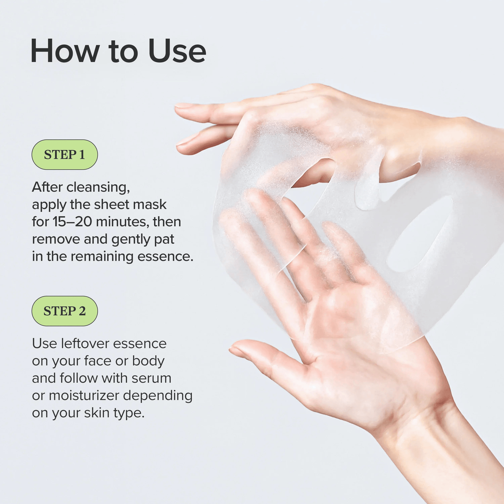 How to use Beauty of Joseon Centella Asiatica Calming Mask instructions for application and skin care.