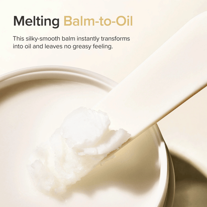 Beauty of Joseon Radiance Cleansing Balm melting balm-to-oil formula shown on a spatula.