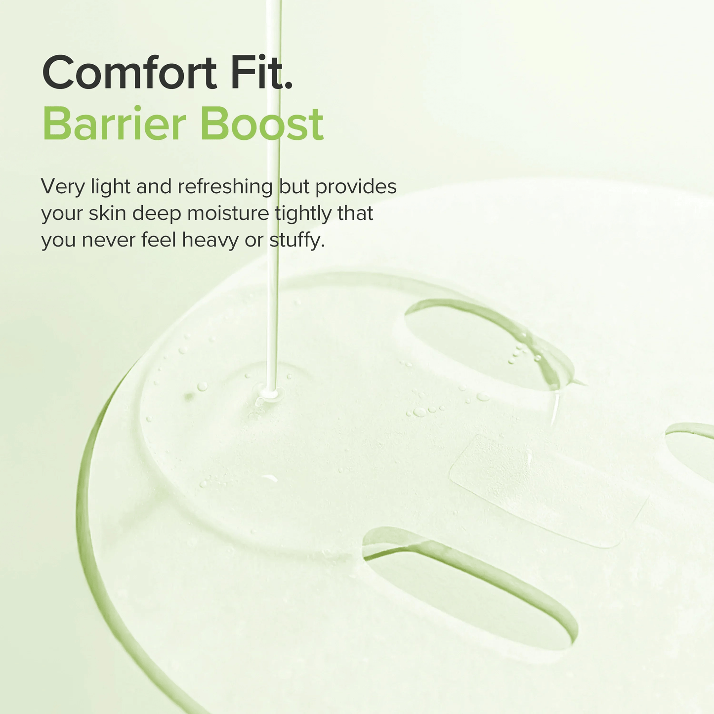 Beauty of Joseon Centella Asiatica Calming Mask ensures comfort fit and deep moisture for refreshed skin.