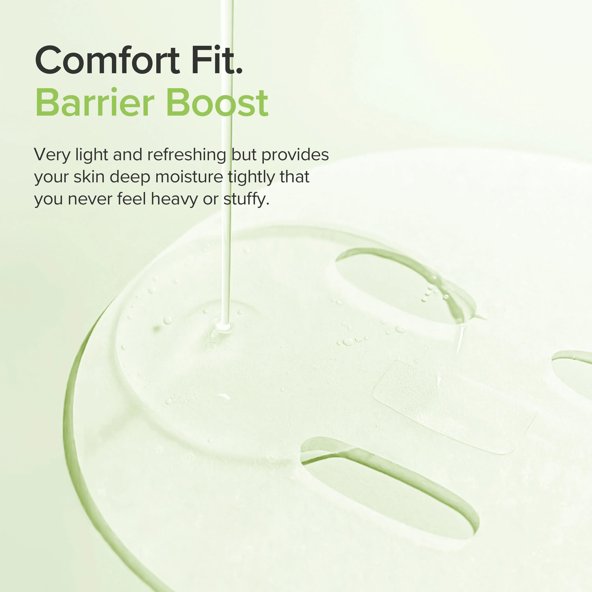 Beauty of Joseon Centella Asiatica Calming Mask ensures comfort fit and deep moisture for refreshed skin.