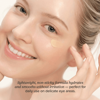 Beauty of Joseon Revive Eye Serum Ginseng Retinal applied on skin for hydration and smoothing.