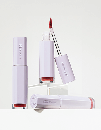 ICD Makeup Butter Lip Tint collection featuring stylish packaging and applicator for vibrant, long-lasting lip color.
