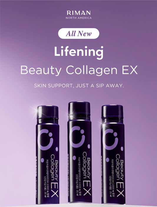 Lifenign Beauty Collagen EX bottles for skin support and wellness, featuring antioxidant and anti-inflammatory benefits.