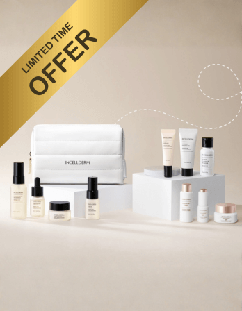 Riman Incellderm Ultimate Travel Kit featuring skincare products, limited time offer on included items.