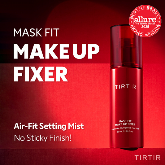 TIRTIR Mask Fit Makeup Fixer in a sleek bottle, award-winning Air-Fit setting mist for a flawless finish without stickiness.