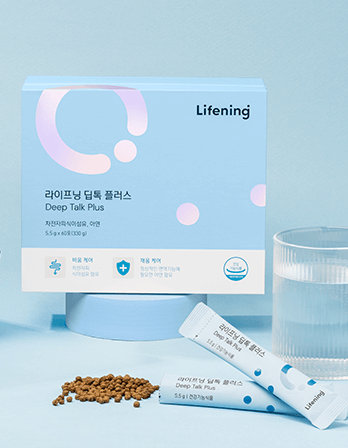 Deep Talk Plus box with sachets promoting gut health, detox benefits, and immune support.