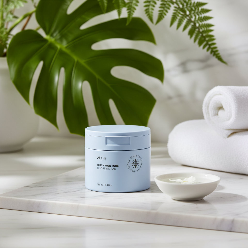 Anua Birch Moisture Boosting Pad product image showcasing the container design and label details.