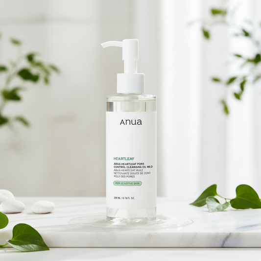 Anua Heartleaf Pore Control Cleansing Oil Mild bottle on a clean background, perfect for sensitive skin.