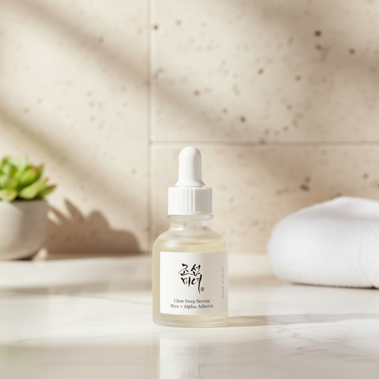Beauty of Joseon Glow Deep Serum Rice Alpha-Arbutin in a dropper bottle for brightening skin
