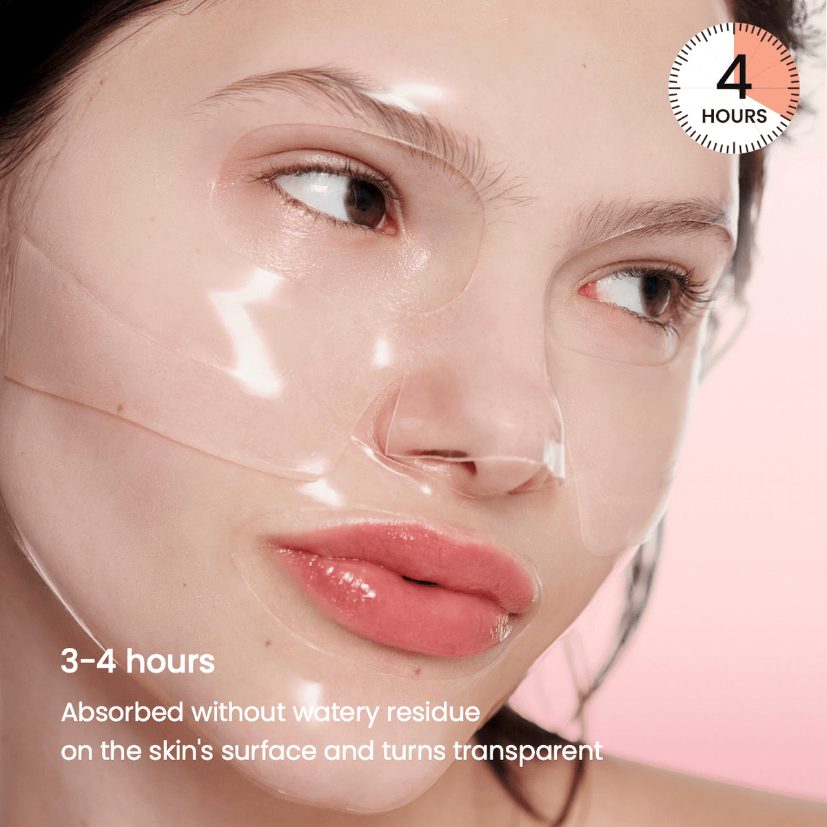 Biodance Bio-Collagen Real Deep Mask applied to a model's face for hydration and skin improvement.