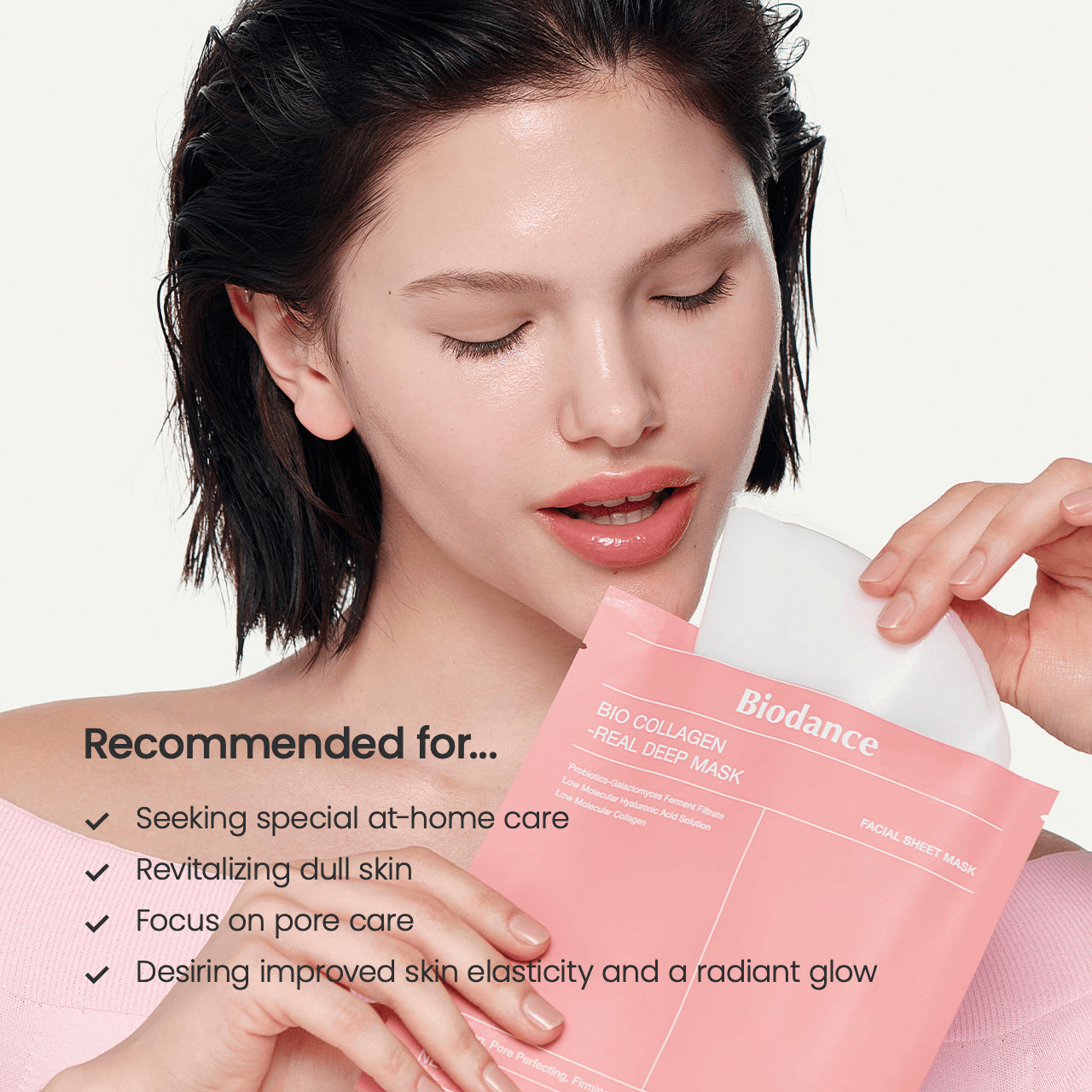 Biodance Bio-Collagen Real Deep Mask hydrogel mask for skin elasticity and hydration, perfect for at-home care.