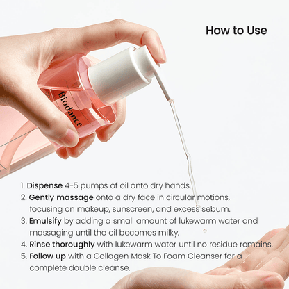 How to use Biodance Collagen Cleansing Oil with step-by-step instructions for a gentle cleanse.
