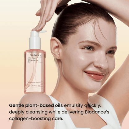 Biodance Collagen Cleansing Oil bottle showcasing its gentle, plant-based formula for deep cleansing and collagen care.
