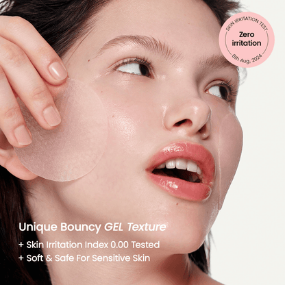Biodance Collagen Gel Toner Pads being applied on skin, showcasing unique gel texture and suitability for sensitive skin.