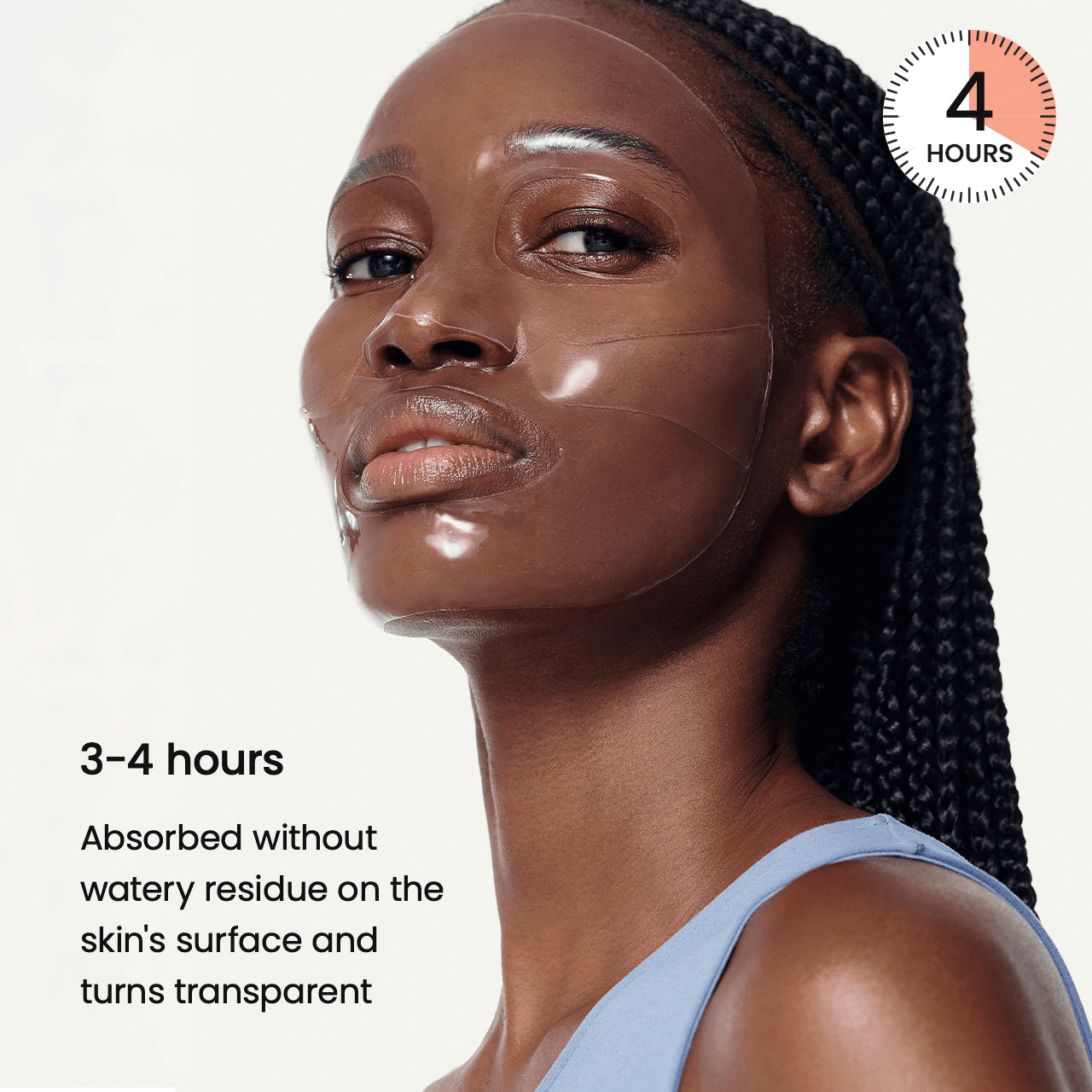Biodance Hydro Cera-nol Real Deep Mask being applied for 3-4 hours, deeply hydrating skin without residue.