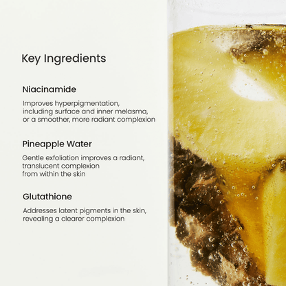 Key ingredients of Biodance Radiant Vita Niacinamide Real Deep Mask: Niacinamide, Pineapple Water, Glutathione for brighter skin.