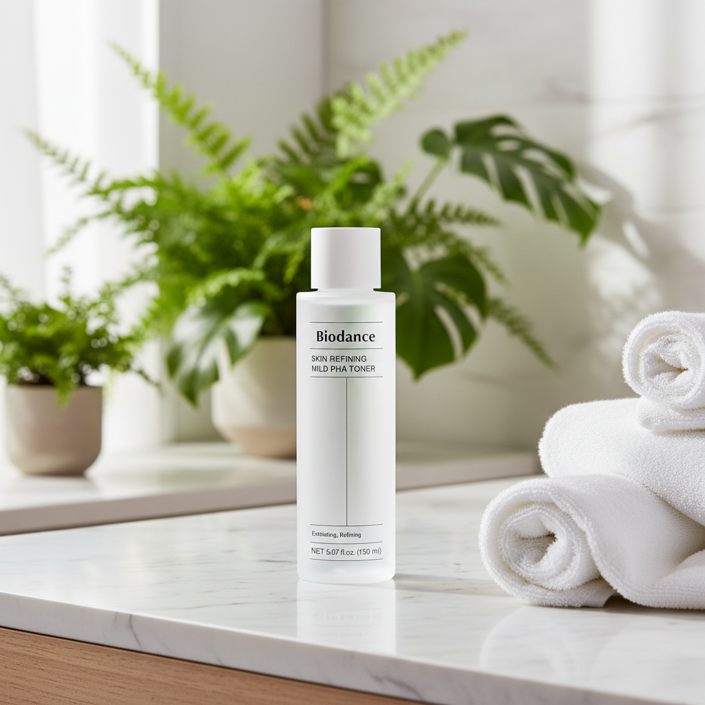 Biodance Skin Refining Mild PHA Toner bottle designed for gentle exfoliation and skin clarification.
