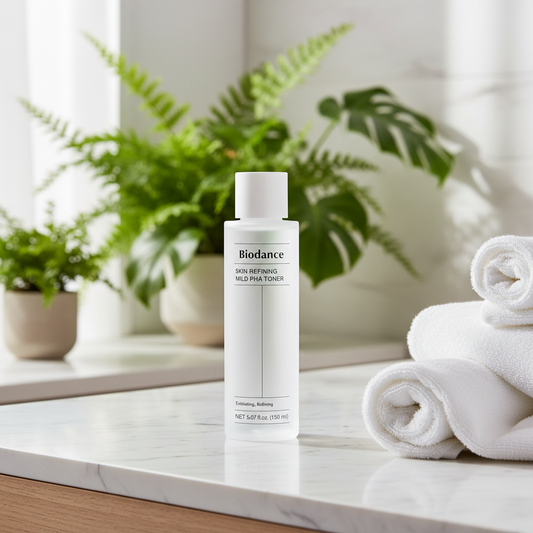 Biodance Skin Refining Mild PHA Toner bottle designed for gentle exfoliation and skin clarification.