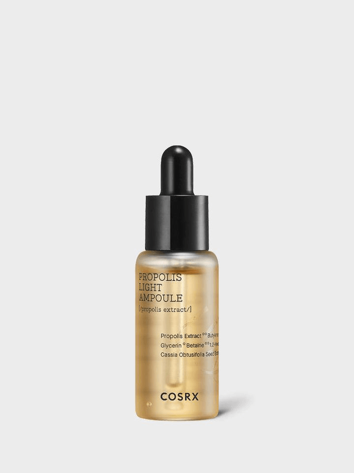 COSRX Full Fit Propolis Light Ampoule bottle for nourished, glowing skin in Korean skincare routine.