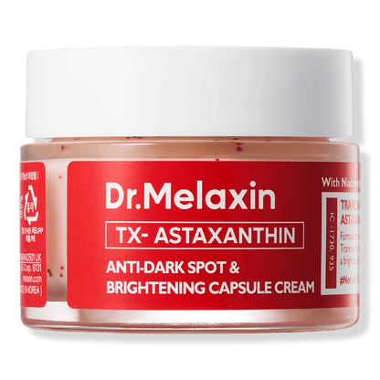 Dr Melaxin TX-Astaxanthin Anti-Dark Spot and Brightening Capsule Cream in a jar for Korean skincare.