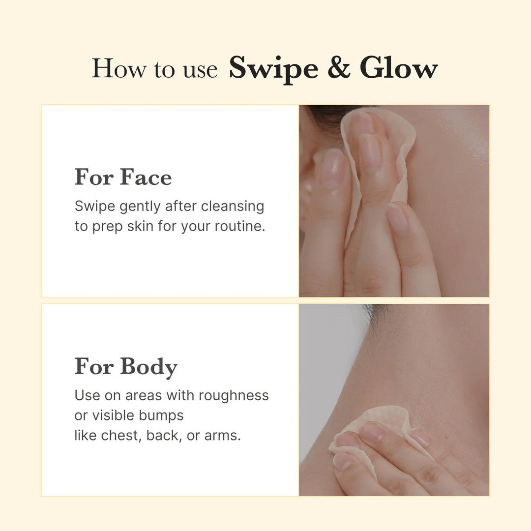 How to use Medicube Kojic Acid Tumeric Toner Pad on face and body for a glowing appearance.