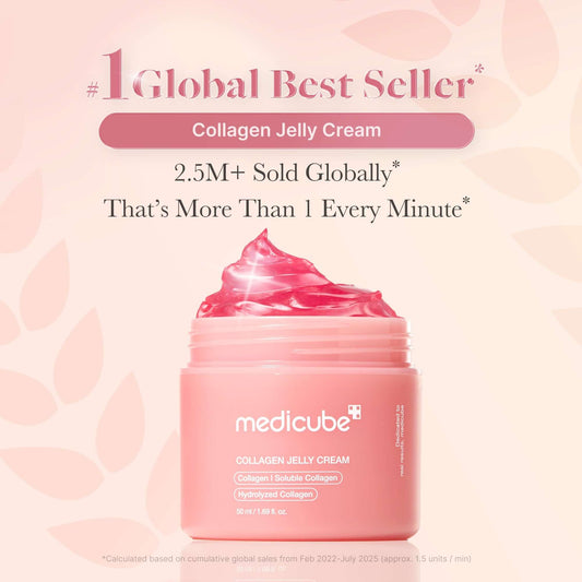 Medicube Collagen Niacinamide Jelly Cream, global best seller, 2.5M+ sold, hydration and skin texture improvement.