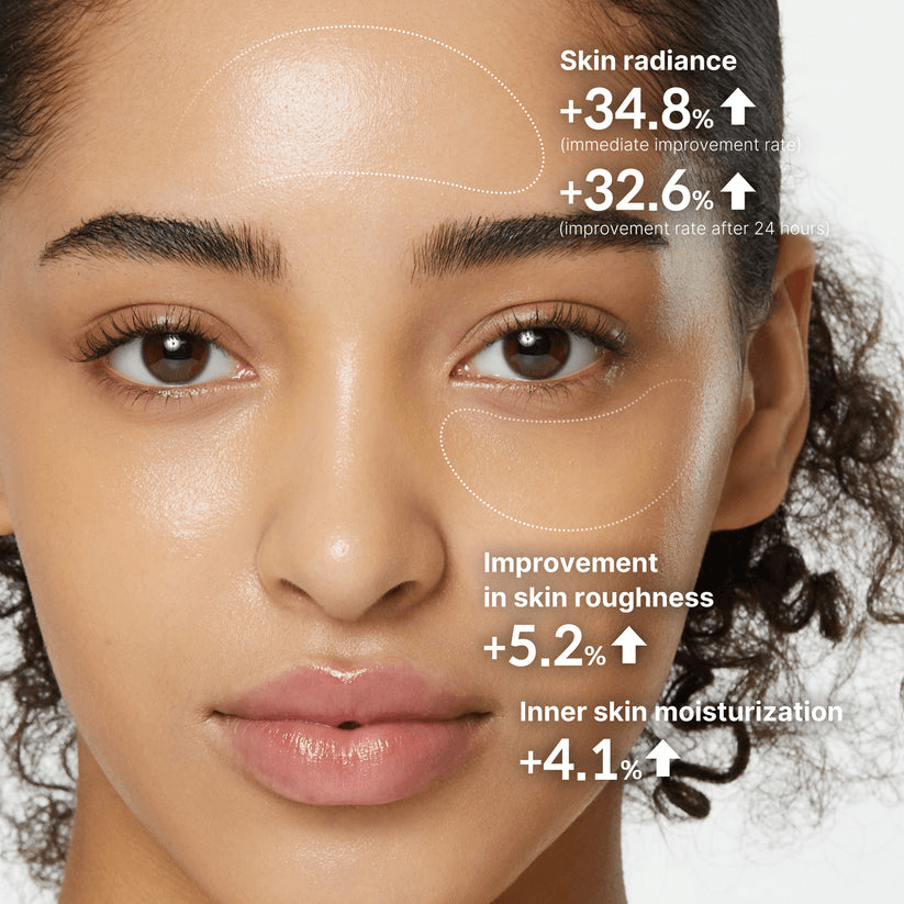 Medicube Deep Vita C Capsule Cream - Before and after results showing skin improvements including skin radiance, roughness, and moisturization.