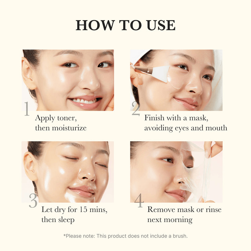 Step-by-step guide on how to use Medicube Kojic Acid Turmeric Overnight Wrapping Mask for best results.