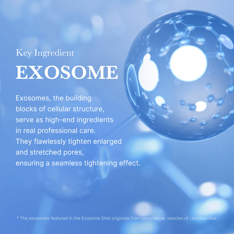 Key ingredient exosome in Medicube Zero Exosome Shot, promoting tightened pores and improved skin texture.