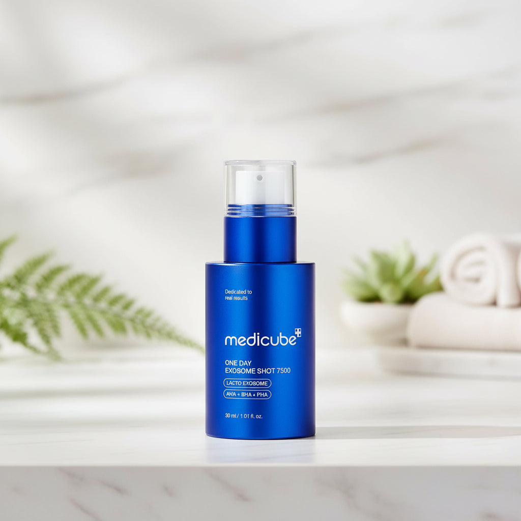 Medicube Zero Exosome Shot | Glow Serum bottle with strong 7500 label, 30ml size, designed for skin texture improvement.