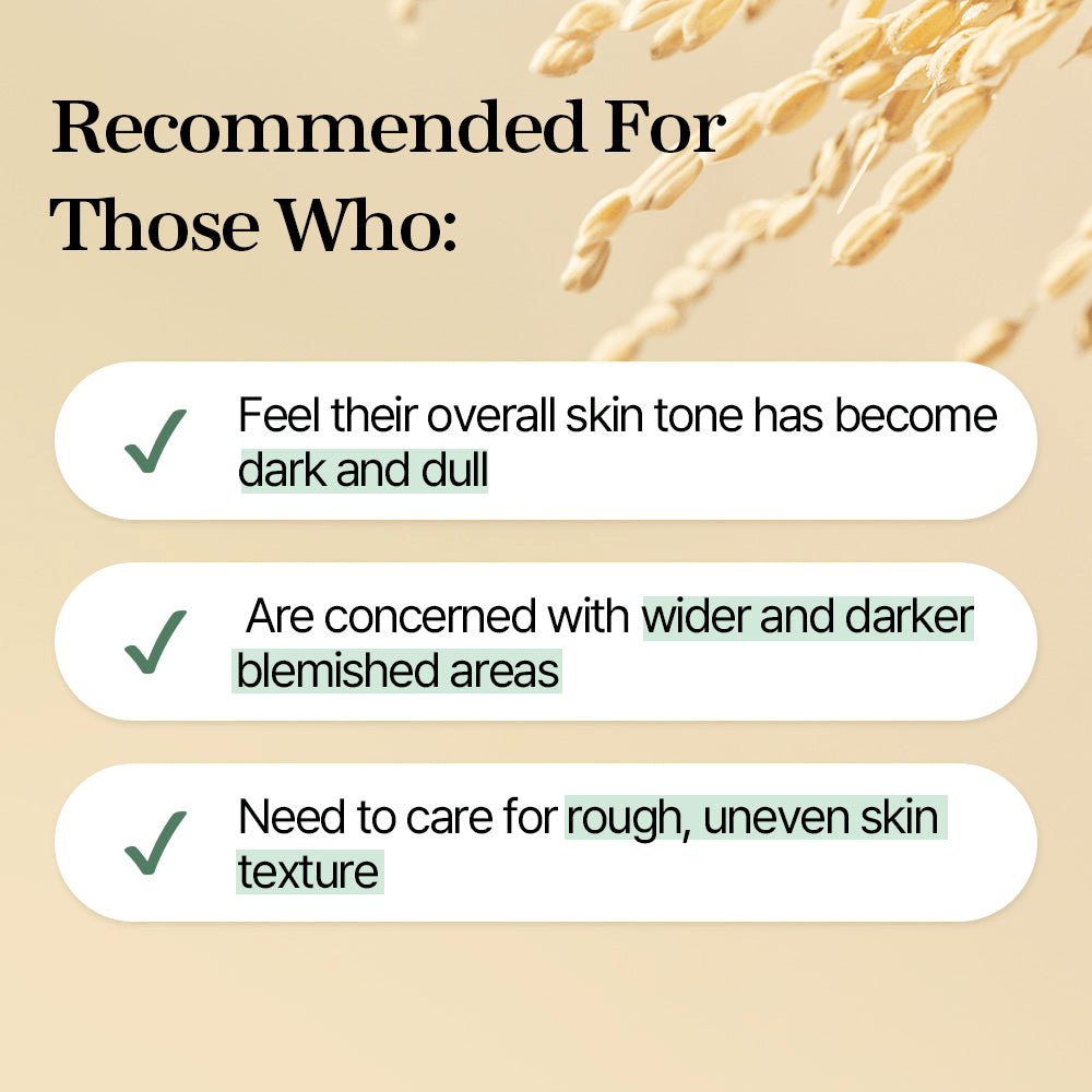 mixsoon Galactomyces Toner Pad is recommended for those who feel their skin tone is dark and dull, have blemished areas, or need to improve uneven skin texture.