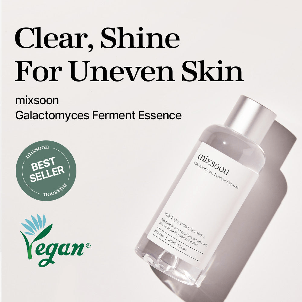 mixsoon Galactomyces Essence in a sleek bottle for clear and radiant skin. Best seller for uneven skin treatment.