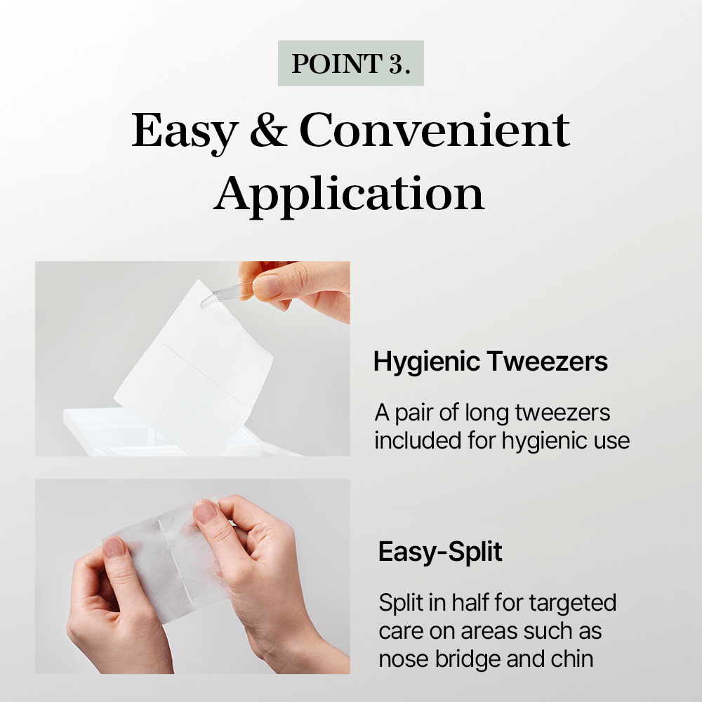 mixsoon Bean Toner Pad easy and convenient application with hygienic tweezers and easy-split design for targeted care