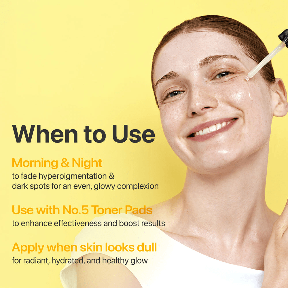 When to use numbuzin No.5 Glutathione Vitamin Concentrated Serum for glowing skin and even complexion.
