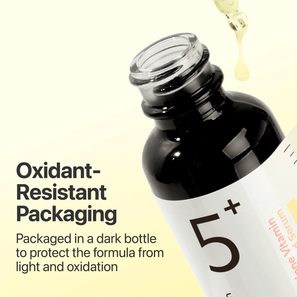 numbuzin No.5 Glutathione Vitamin Concentrated Serum in oxidant-resistant packaging to prevent light damage.