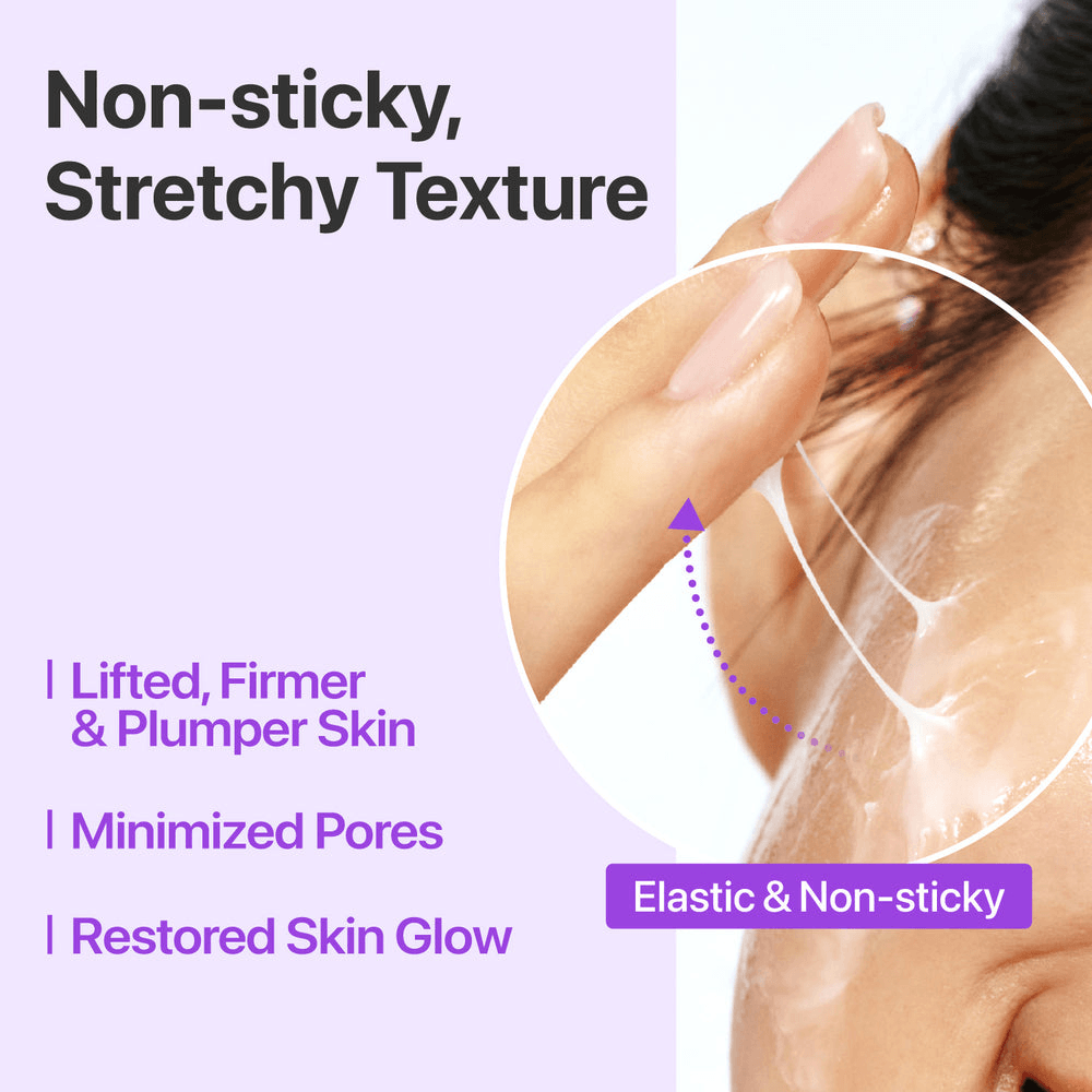 Numbuzin No. 9 NAD+ BIO Lifting-sil Essence showing non-sticky and stretchy texture for firm skin.
