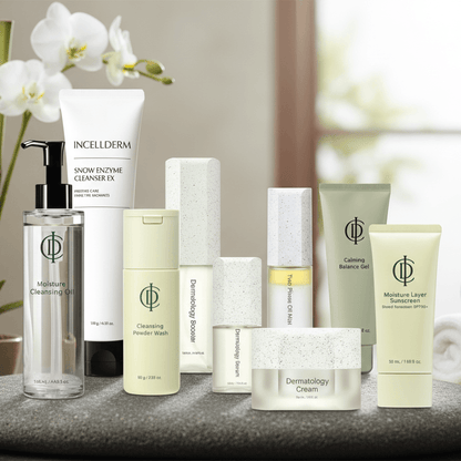 Riman ICD Expert Ritual Set featuring nine skincare products for cleansing, hydrating, and nourishing the face.