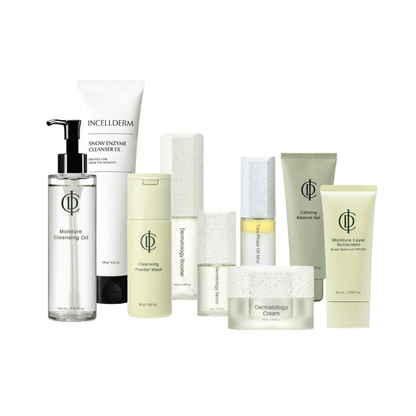 Riman ICD Expert Ritual Set featuring nine skincare products for cleansing, hydrating, and nourishing the face.
